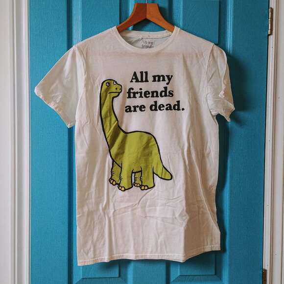 ►2/$15 Deal◄ All My Friends Are Dead White Graphic T-shirt by Avery Monsen - Picture 1 of 2